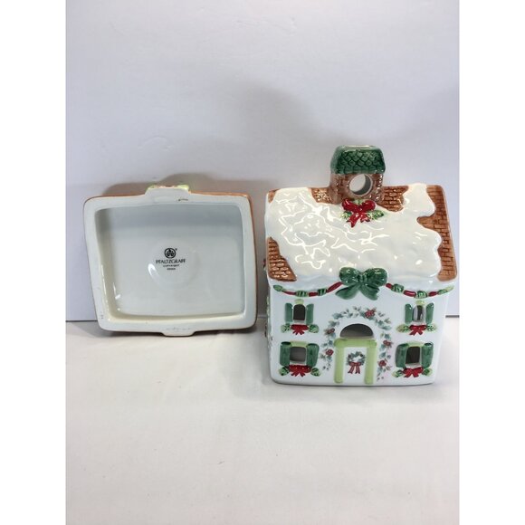 Pfaltzgraff Winterberry Christmas House Tea Light Candle Holder - Picture 2 of 14